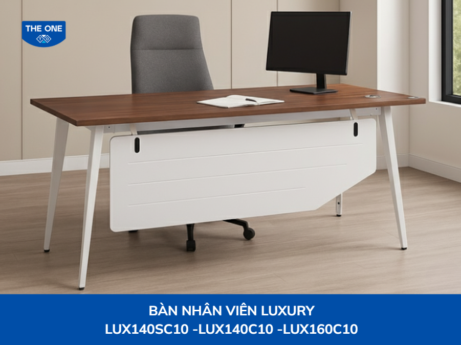 Bàn làm việc phủ Laminate cao cấp có gam màu nâu đất hợp với người mệnh Thổ.