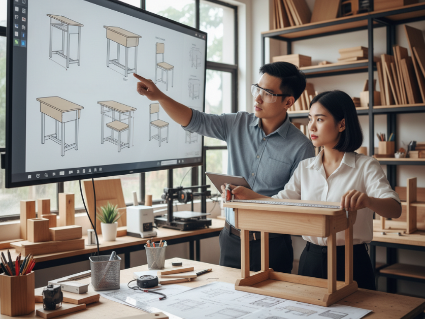 Ảnh minh họa thiết kế bản vẽ bàn ghế học sinh