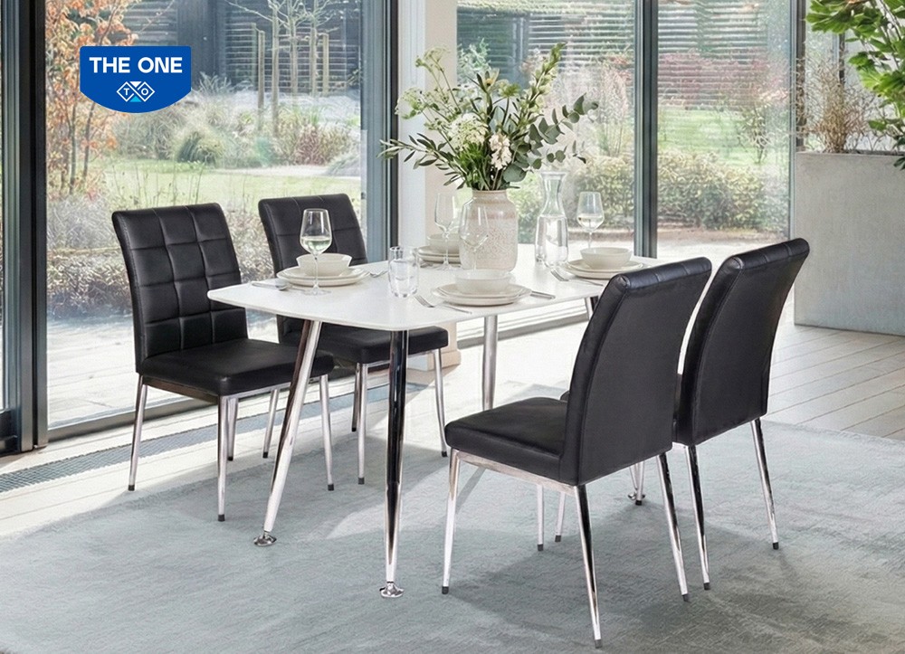 BÀN GHẾ ĂN KHUNG THÉP THE ONE 
B68  - G68 (sơn trắng)