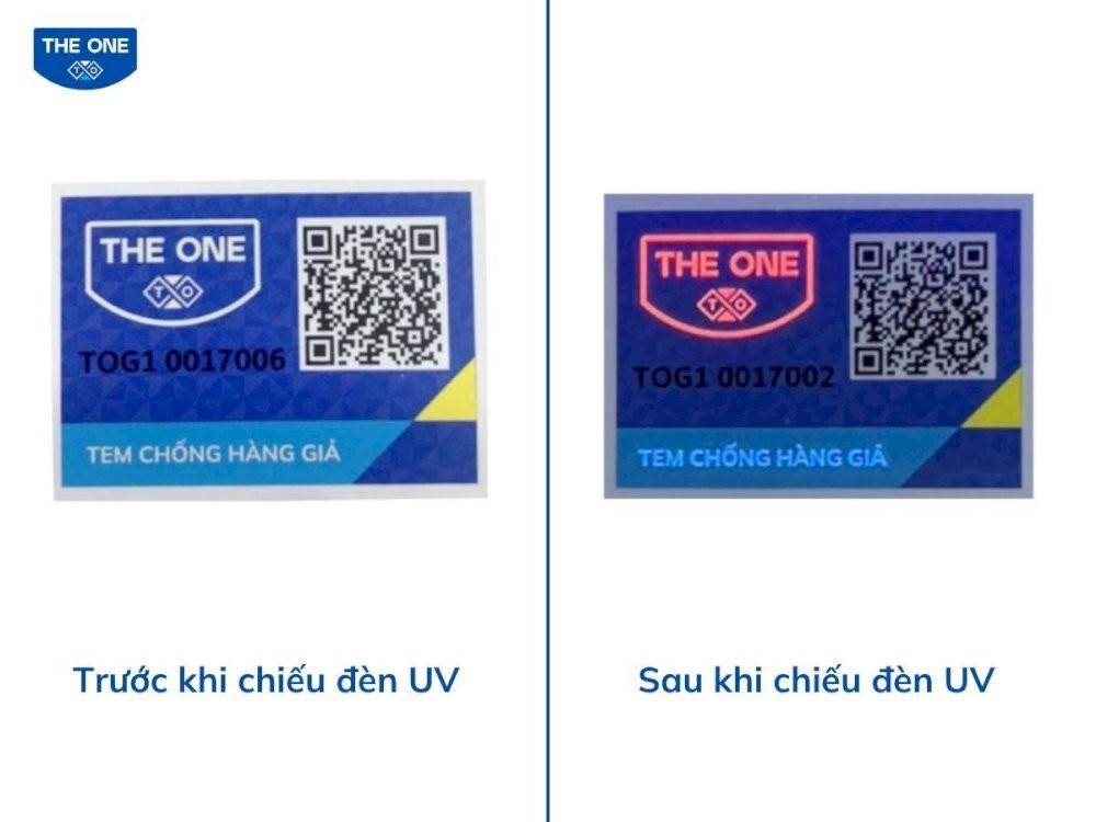 Tem chống hàng giả được dán trên các sản phẩm của Nội thất The One