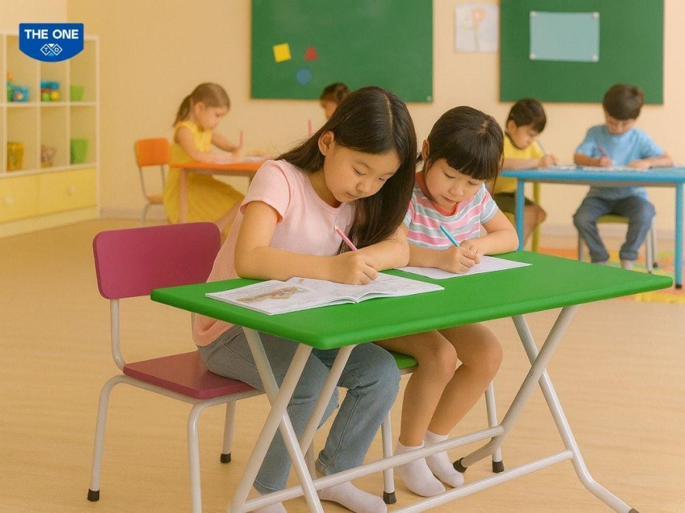 Bạn nên chọn kích thước bàn ghế mẫu giáo theo lứa tuổi để bé có tư thế ngồi thoải mái