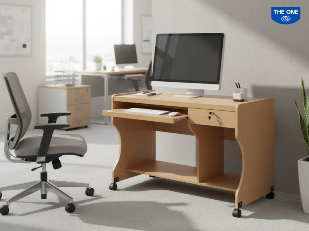 Bàn máy tính gỗ cao cấp của Nội thất The One.
