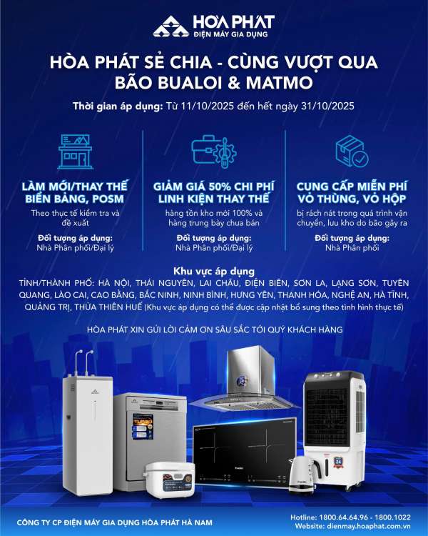 Hòa Phát sẻ chia – cùng vượt qua bão BUALOI & MATMO