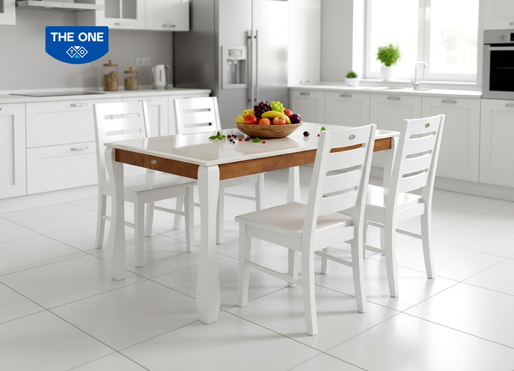 BÀN GHẾ ĂN GỖ SƠN HIGH GLOSSY THE ONE 
HGB60/HGB60/HGG60