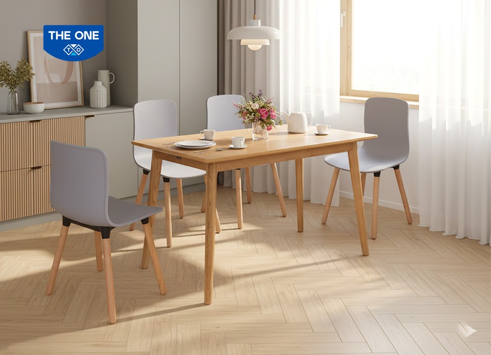 BÀN GHẾ ĂN GỖ SƠN HIGH GLOSSY THE ONE 
HGB73