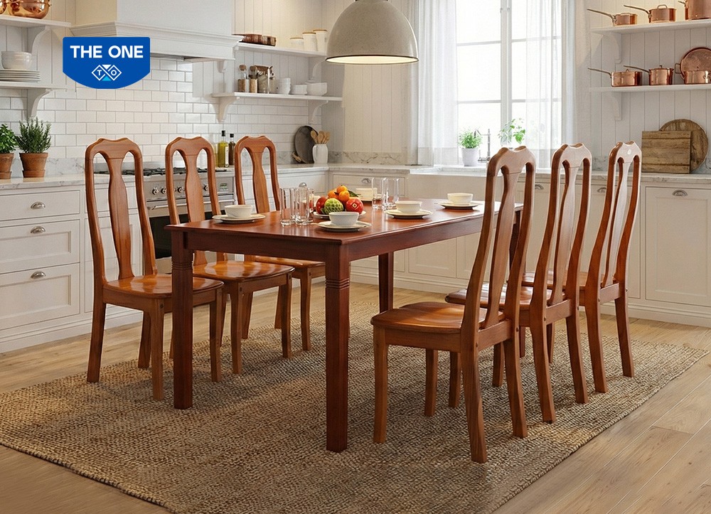 BÀN GHẾ ĂN GỖ TỰ NHIÊN THE ONE 
TB03/TB03V + TGA01