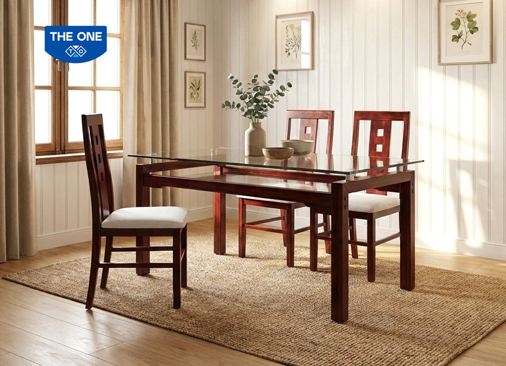 BÀN ĂN GỖ TỰ NHIÊN THE ONE 
TB09 + TGA24N