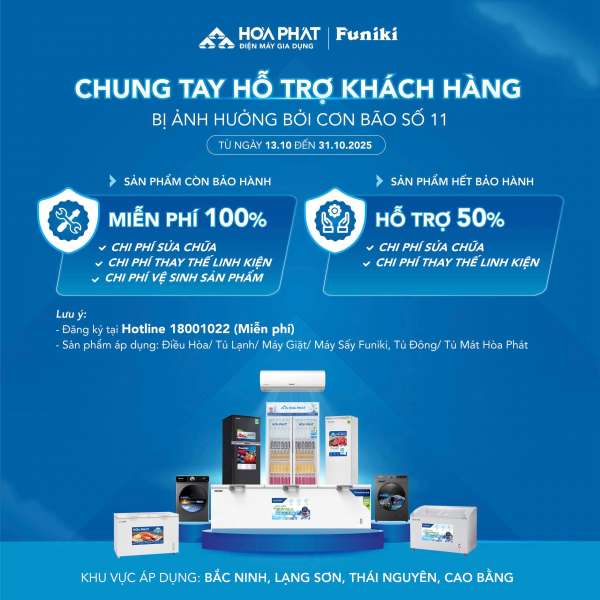 CHUNG TAY HỖ TRỢ KHÁCH HÀNG BỊ ẢNH HƯỞNG BỞI CƠN BÃO SỐ 11