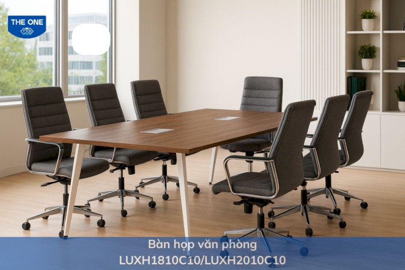 Bàn rộng 1m, chiều dài 1.8 - 2.4m, có nắp luồn dây tiện lợi, gọn gàng