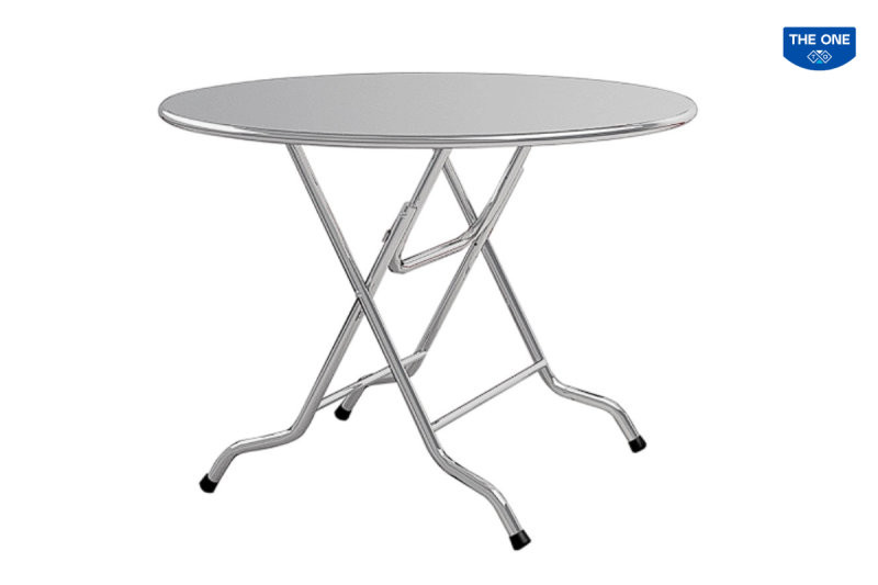 Bàn gấp inox The One gấp gọn nhanh chóng, không chiếm diện tích, tối ưu cho nhà nhỏ và không gian đa năng