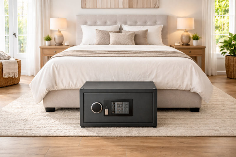 Để két sắt ở cuối giường làm cản trở lối đi và sinh hoạt.