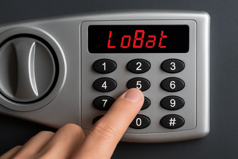 Két sắt pin yếu có thể hiển thị chữ LoBat (Low Battery) trên màn hình kèm tiếng kêu, màn hình không hiển thị hoặc khó mở khóa