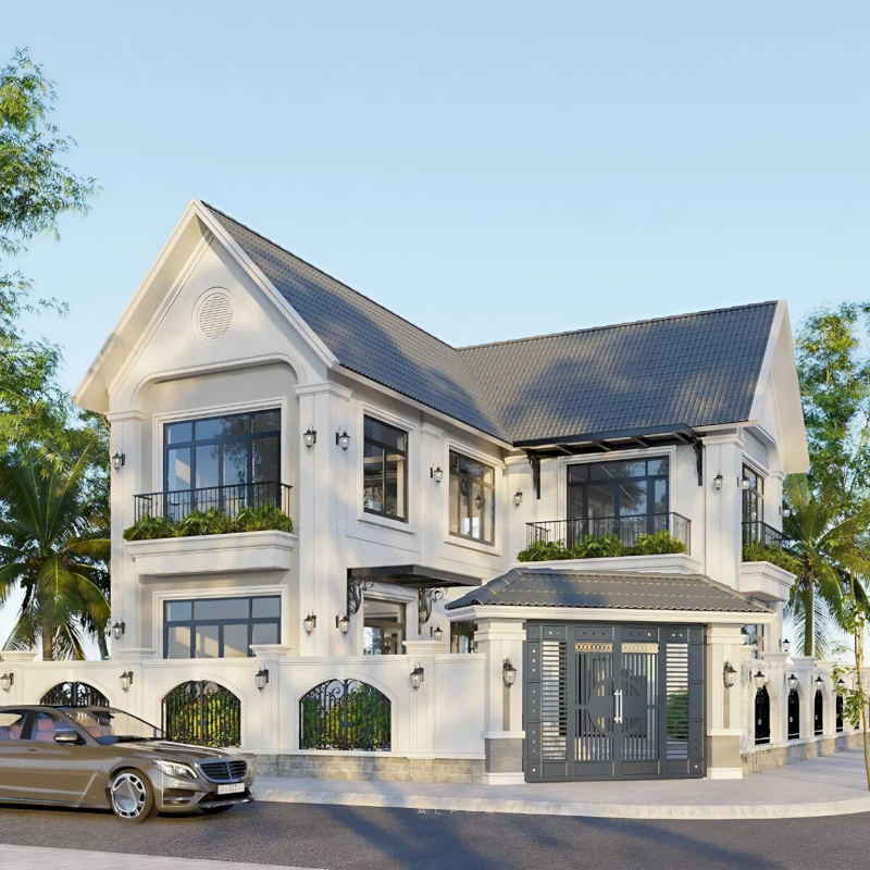 Thiết kế bề thế tạo cảm giác sang trọng, nhưng chi phí thi công cao hơn mái bằng (Nguồn ảnh: Internet)