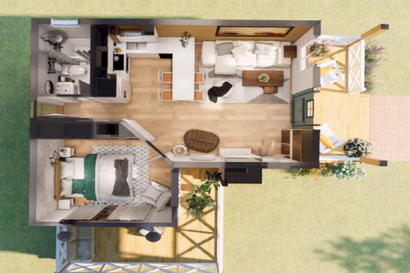 Tách rõ không gian chung và riêng, đảm bảo sự riêng tư cho gia đình (Nguồn ảnh: Internet)