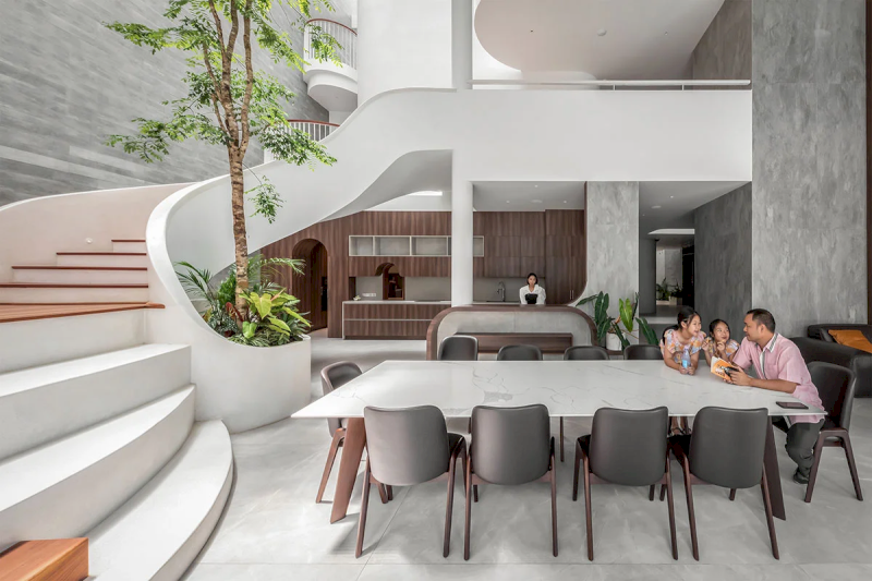 Phòng khách và các gian bên tạo không gian thông thoáng (Nguồn ảnh: Internet)