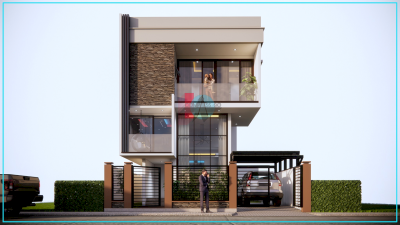 Thiết kế lệch tầng giúp không khí lưu thông tự nhiên, tận dụng giếng trời (Nguồn ảnh: Internet)