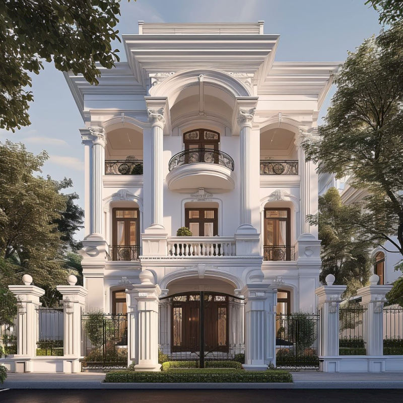 Phào chỉ, hoa văn chạm khắc tinh xảo làm nổi bật kiến trúc tân cổ điển (Nguồn ảnh: Internet)