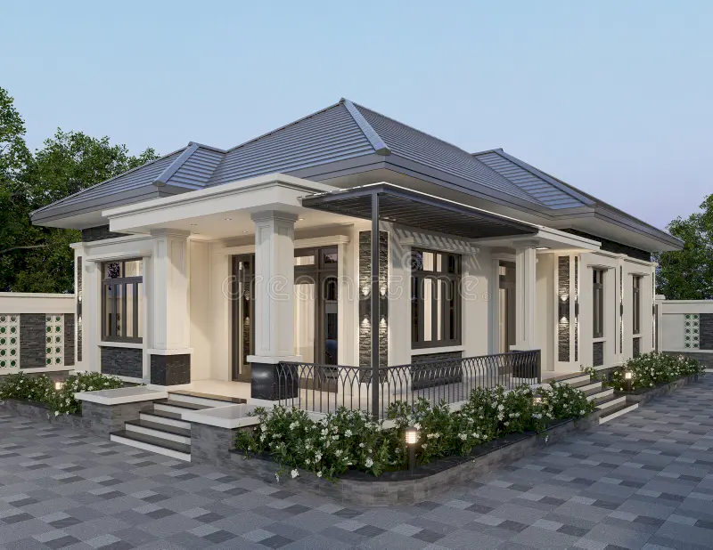 Mái che phủ lớn, tạo bóng mát cho toàn bộ ngôi nhà (Nguồn ảnh: Internet)