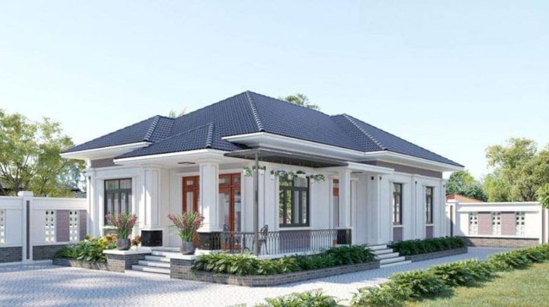 Mẫu nhà 1 tầng mái Thái phù hợp khí hậu nóng ẩm và khu vực nông thôn (Nguồn ảnh: Internet)