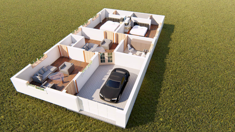 Mẫu nhà ống 1 tầng phù hợp đất hẹp và khu vực đô thị (Nguồn ảnh: Internet)