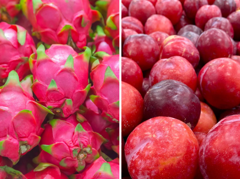 Thanh long và mận giúp cân bằng ngũ hành, thu hút sự thịnh vượng. (Nguồn: Internet)