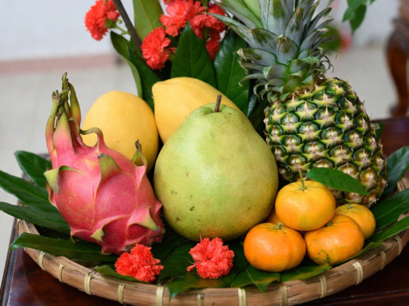 Mẫu mâm ngũ quả Tấn Tài Tấn Lộc cho gia chủ xây dựng văn phòng, cửa hàng kinh doanh.