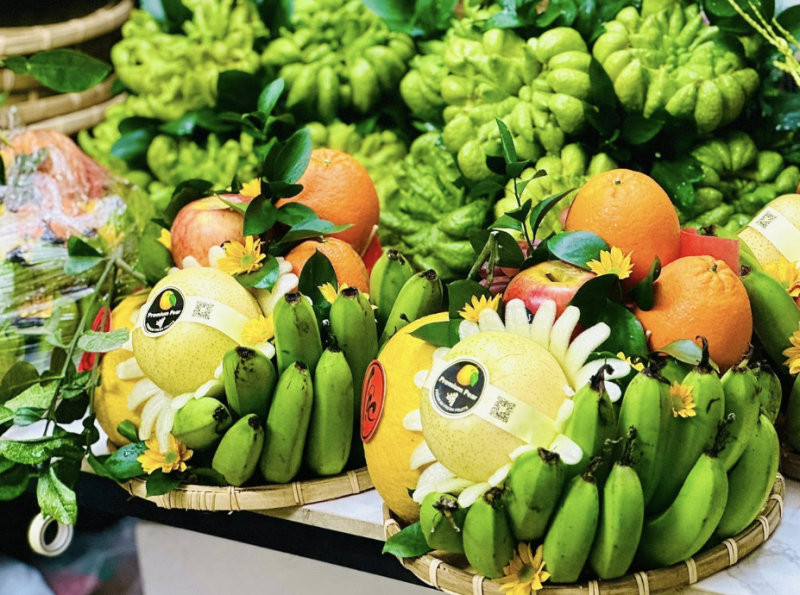 Cách bày trí truyền thống miền Bắc sử dụng chuối làm nền tảng vững chắc. (Nguồn: Internet)