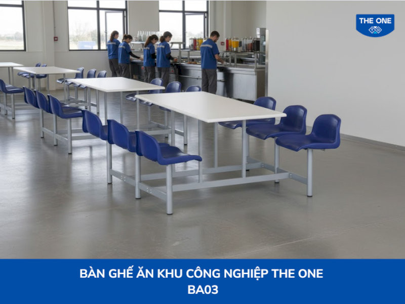 Thiết kế ghế gắn cố định vào khung bàn, đảm bảo trật tự, ghế không bị xê dịch lộn xộn.