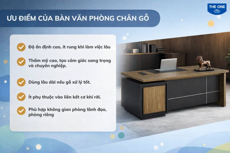 Bàn văn phòng chân sắt hay chân gỗ? Bạn cần cân nhắc ưu điểm để lựa chọn phù hợp