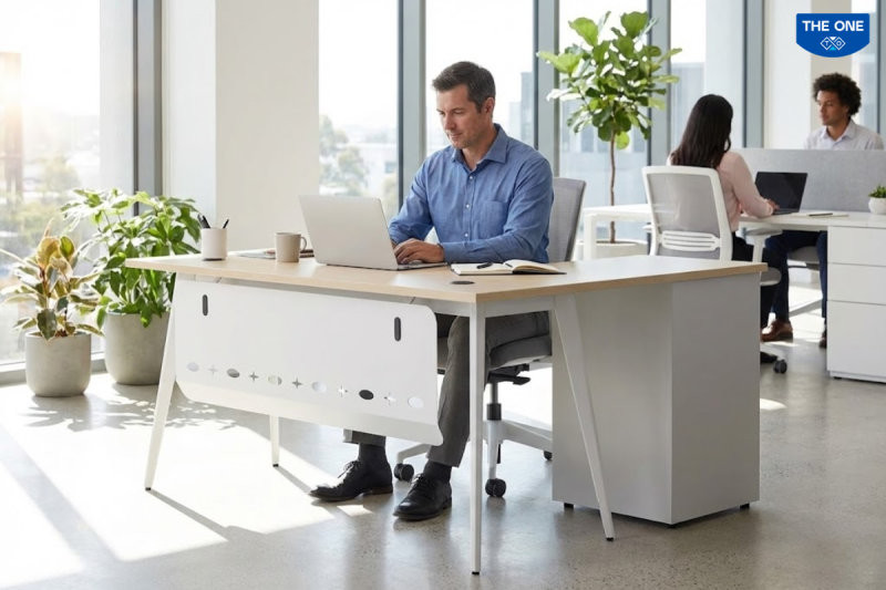 Sản phẩm bàn văn phòng của Nội thất The One đáp ứng tiêu chuẩn chất lượng cho không gian làm việc