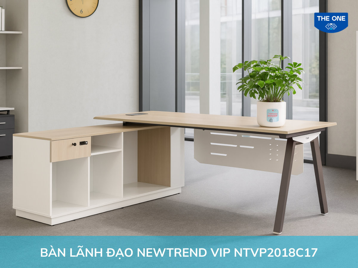 Bàn văn phòng kim loại kết hợp mặt gỗ phù hợp với nhân viên