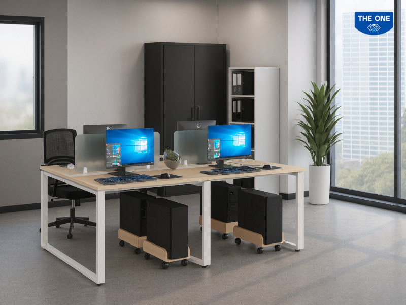 Bàn làm việc khung sắt, thép có khả năng chịu lực tốt