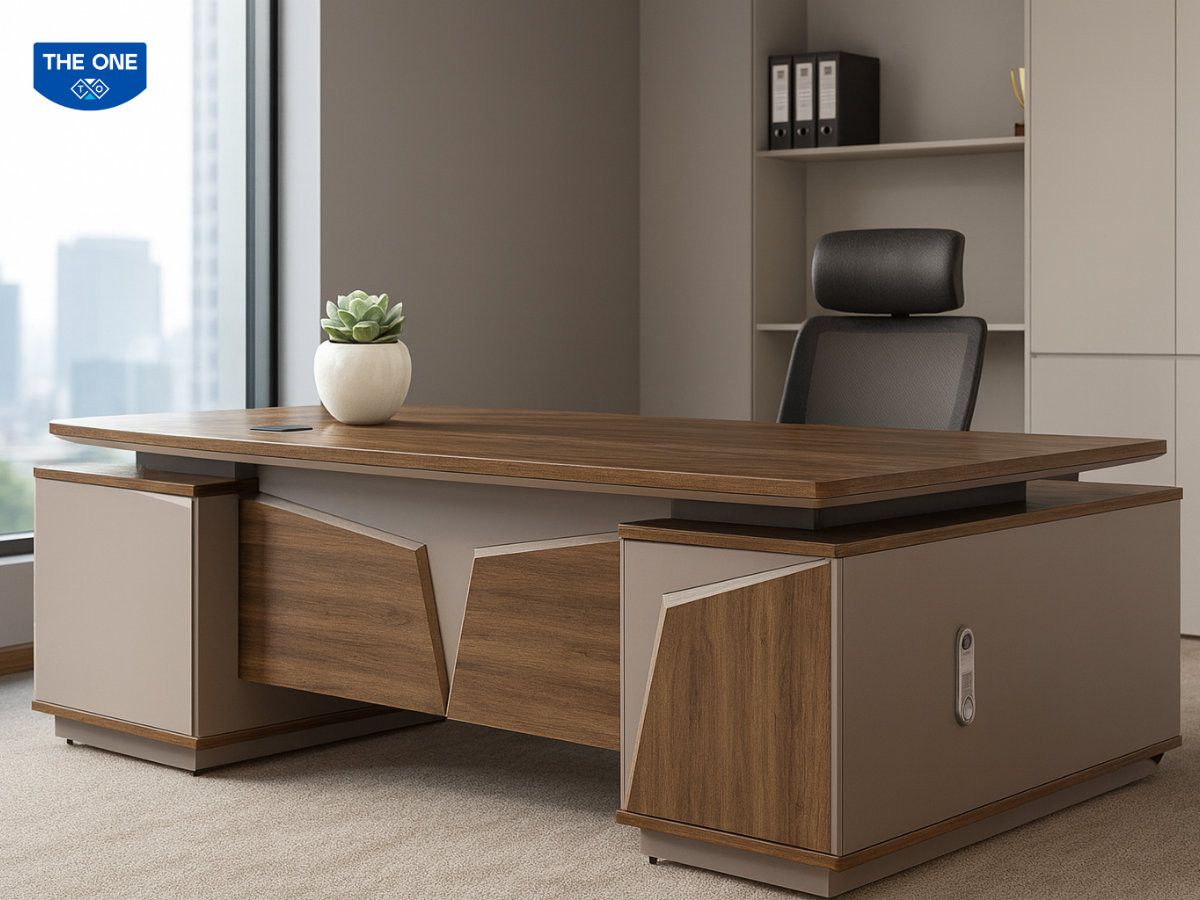 Ưu tiên bàn giám đốc thiết kế hình chữ nhật