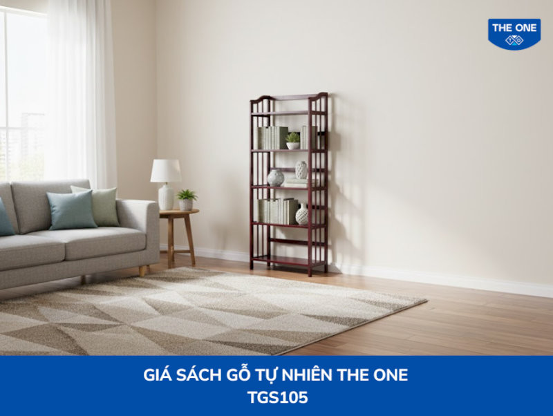 Giá sách gỗ tự nhiên The One được thiết kế hòa quyện giữa truyền thống và hiện đại, mang đến vẻ sang trọng và hài hòa cho không gian.