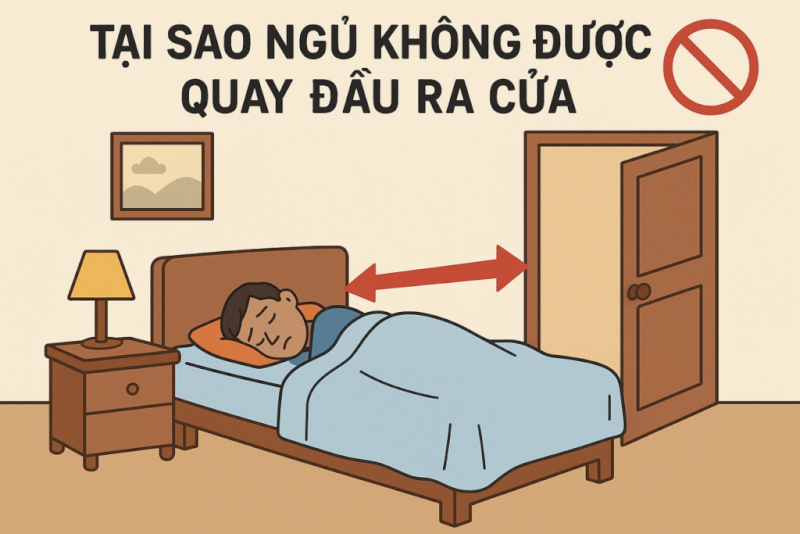 Theo quan niệm phong thủy, tư thế nằm ngủ quay chân ra cửa bị xem là thế đại kỵ gây tiêu tán tài lộc và năng lượng của gia chủ. (Nguồn: Internet)