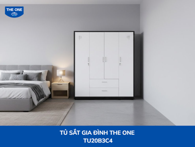 Tủ quần áo sắt The One có khả năng chống gỉ sét và có nhiều kiểu dáng, kích thước khác nhau, phù hợp cho nhiều không gian.