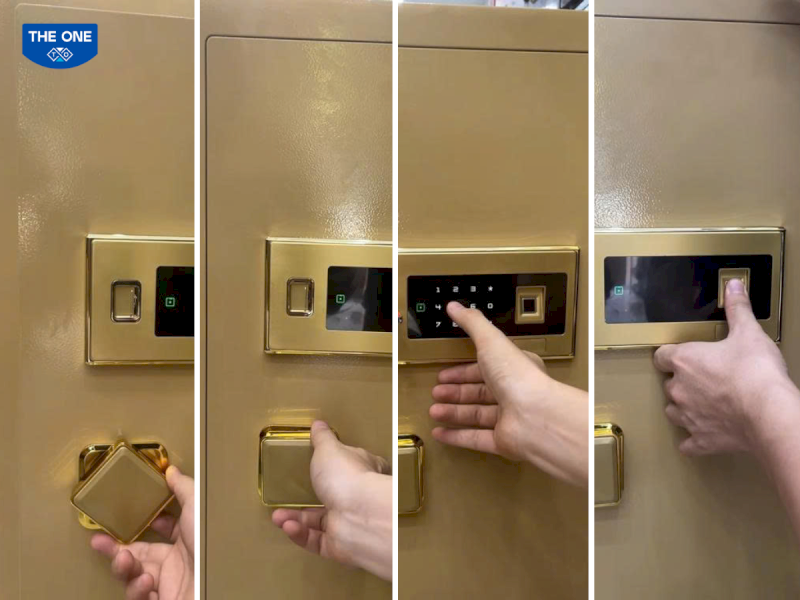 Thực hiện nhập mã số và quét vân tay để hệ thống xác nhận bảo mật hai lớp.