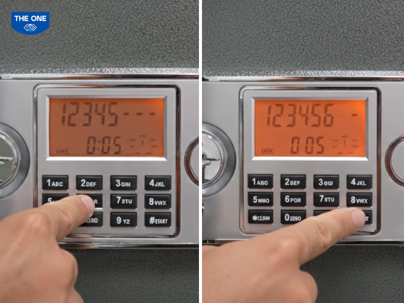 Màn hình tối và mờ khi nhập mã là dấu hiệu pin két sắt gần cạn.