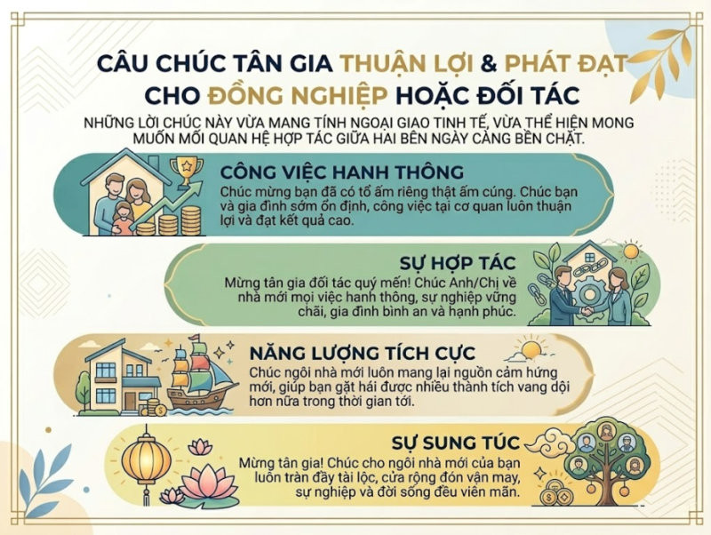 Câu chúc tân gia ý nghĩa giúp thắt chặt mối quan hệ với đối tác, đồng nghiệp.