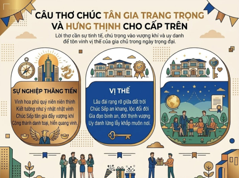 Lời chúc thịnh vượng xứng tầm với không gian sống thượng lưu của cấp trên.