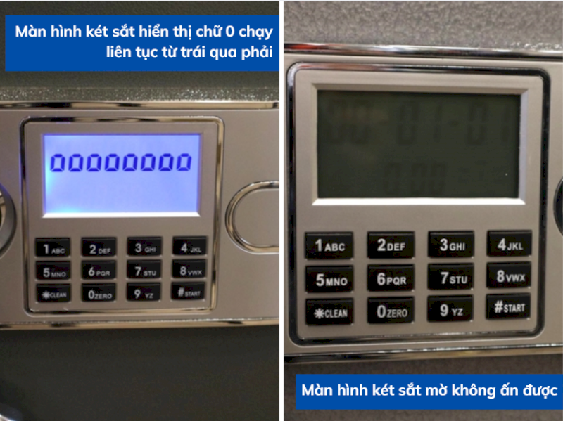 Khi két hết pin, bạn sẽ thấy các dấu hiệu như màn hình chập chờn, màn hiển thị báo lỗi “Low Battery” hoặc màn hình hiển thị số 0 liên tục chạy từ bên phải sang bên trái.