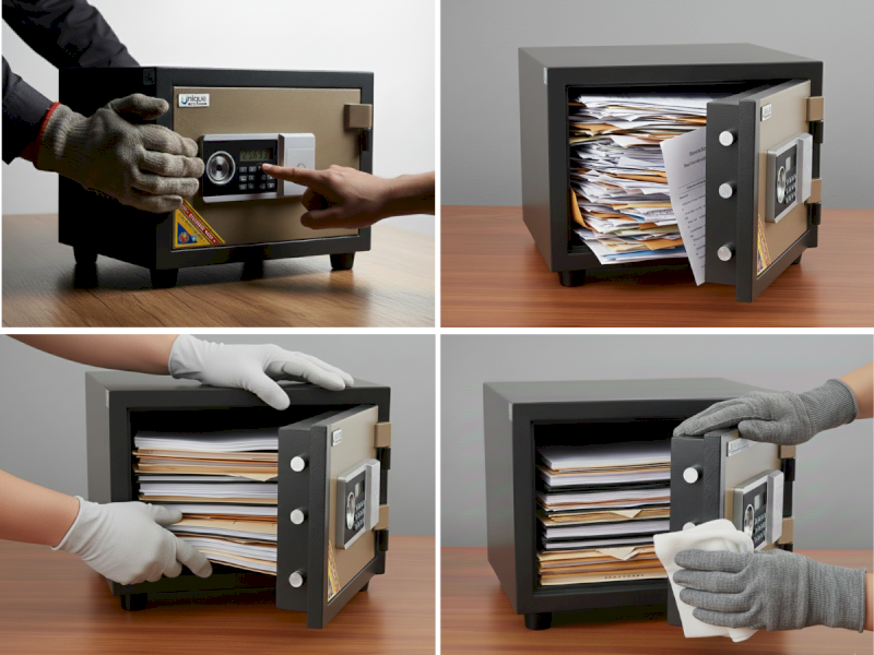 Thao tác vừa ép cửa vừa vặn tay cầm để hỗ trợ chốt khóa bị kẹt