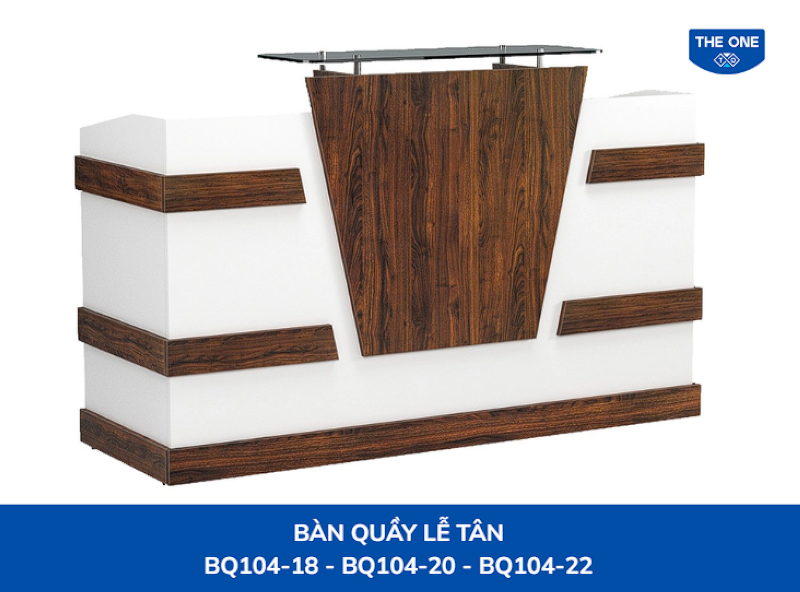 Mẫu BQ104-20 có kích thước W2000 x D700 x H1165 sử dụng chất liệu gỗ công nghiệp, kết hợp 2 tông màu sáng và tối