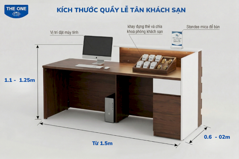 Kích thước quầy lễ tân khách sạn