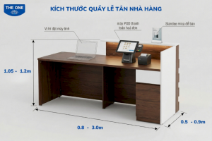 Kích thước quầy lễ tân nhà hàng phù hợp với mục đích sử dụng