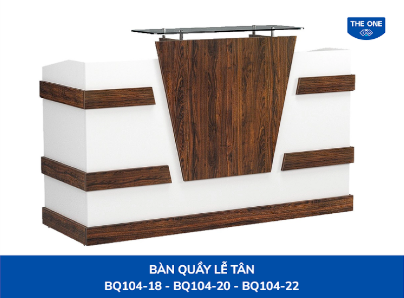 Mẫu BQ104-218 với kích thước W1800 x D700 x H1165mm sử dụng chất liệu gỗ công nghiệp, ốp gỗ và thanh nẹp trang trí, tạo điểm nhấn cho không gian