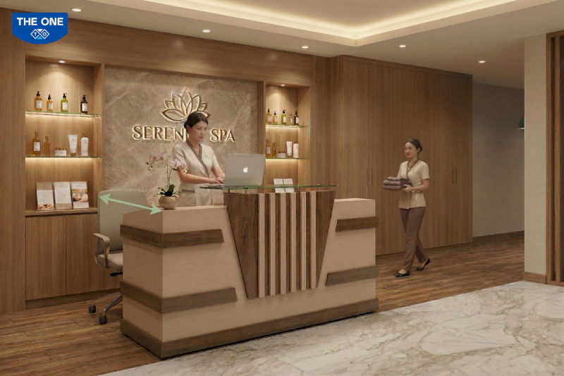 Thiết kế đúng khoảng trống phía sau giúp tăng hiệu suất làm việc và giữ sự thoải mái cho nhân viên trong suốt ca làm