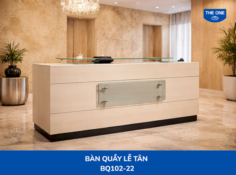 Mặt kính cường lực kết hợp inox mang đến vẻ sang trọng cho không gian khách sạn