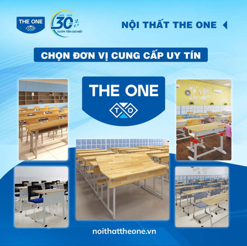 Nội thất trường học đạt chuẩn với vật liệu bền, thiết kế an toàn và phù hợp với từng lứa tuổi học sinh