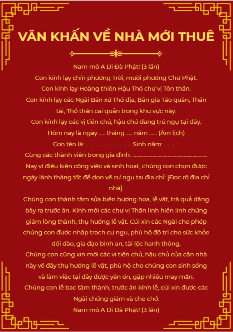 Đọc bài văn khấn rành mạch, thành tâm là cách gửi lời xin phép đến Thần linh và Tiền chủ khu vực.